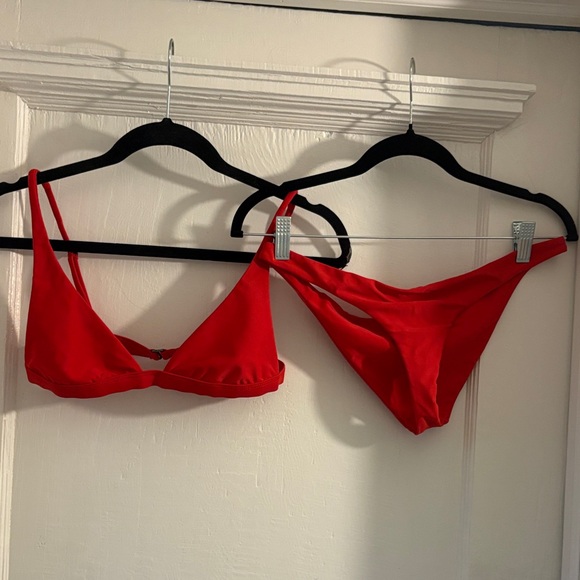 Ark Swimwear Red Triangle Bralette and Cheeky Bottom - Picture 3 of 7